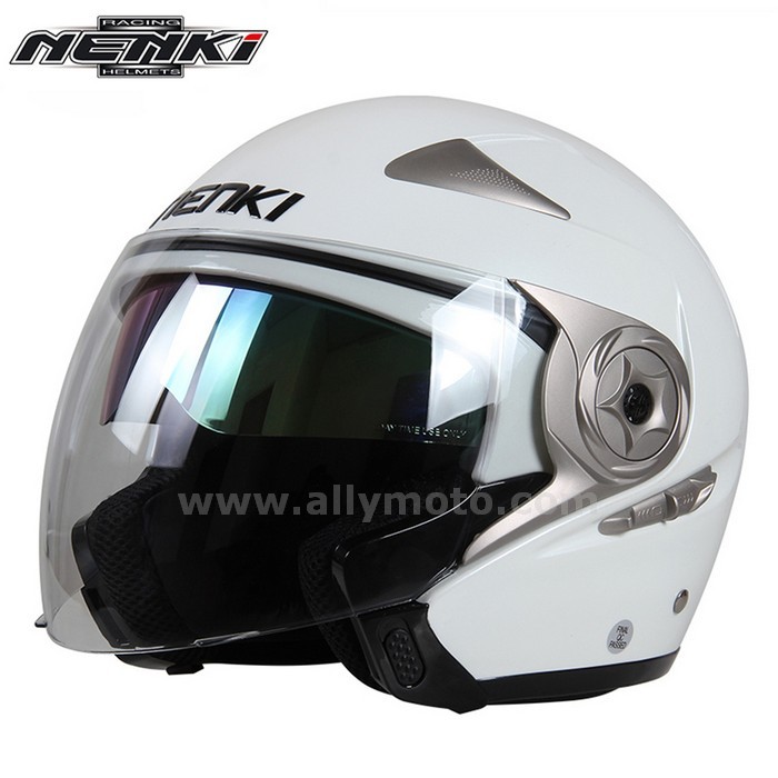 129 Open Face Helmet Vintage Style Cruiser Chopper Touring Scooter Dot Dual Visor Sun Shield Lens@3